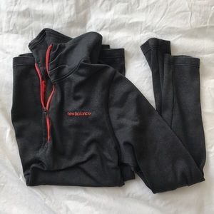 New balance long sleeve running top shirt zip